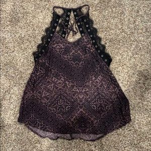 Purple and Black pattern top